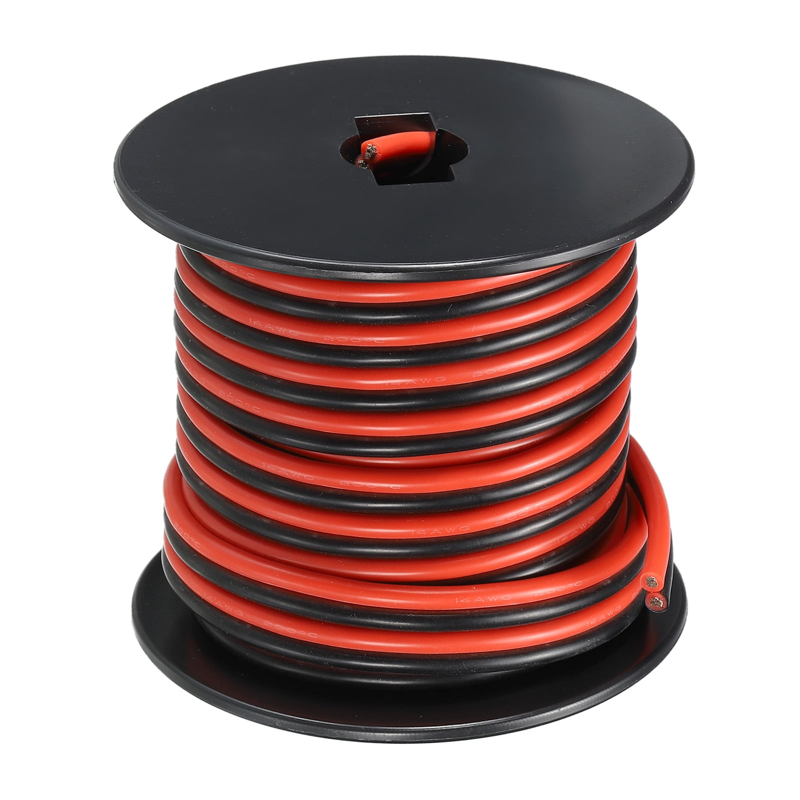 2 Conductor Parallel Silicone Wire 14AWG 14 Gauge Red Black Electrical