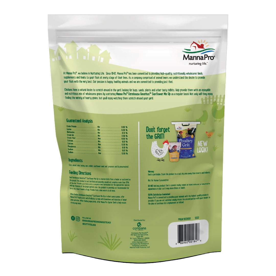 (3 pack) Manna Pro Farmhouse Favorites Chicken Treats - Sunflower Mix up - 1 Bag -10lb.