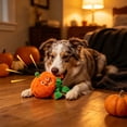 thumbnail image 6 of FEOLGEHLY Halloween Decorations Outdoor Indoor, Halloween Pet Chew Toy Squeaky Teething Plaything For Dogs Cats Spooky Holiday Designs Soft Material Built In Voice Relieve Pet Boredom (Orange), 6 of 6