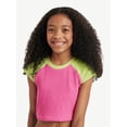 thumbnail image 3 of Justice Girls 2 Piece Short Sleeve Rashguard Swimsuit, Sizes XS-XL, 3 of 6