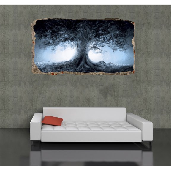 Startonight 3D Mural Wall Art Photo Decor The Tree Amazing Dual View Surprise Medium Wall Mural Wallpaper for Bedroom Abstract Collection Wall Paper Art 47.24 By 86.61 inch