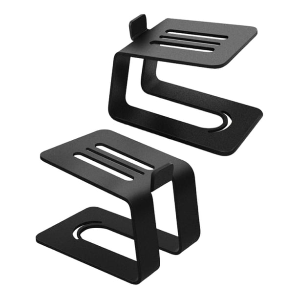 Soporte para altavoz de escritorio de 2 piezas, elegante, ahorra espacio, versátil, construcción sólida, resistente y duradero, soporte de metal.