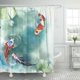 thumbnail image 1 of unique Shower Curtain Colorful Carp Fish Japanese Symbol Pond color Painting Orange, 1 of 5
