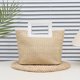 thumbnail image 4 of Bolso tote de paja tejido de gran capacidad | Bolso de mano con asa cuadrada tejida | Bolso multiusos para la playa, viajes, compras y uso diario, 4 of 6