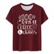 thumbnail image 4 of Fiudx Camisas de Mujer Mujer Verano Sexy Regular Impreso Regular Mujeres Cuello Redondo Manga Corta Top, 4 of 4