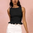 thumbnail image 2 of Birdeem Womens Summer High Elastic Sexy Ruffle Edge Slim Fit Round Neck Tank Top, 2 of 9