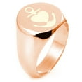 thumbnail image 1 of Sterling Silver Anchor of My Heart Engraved Round Flat Top Polished Ring, 1 of 1