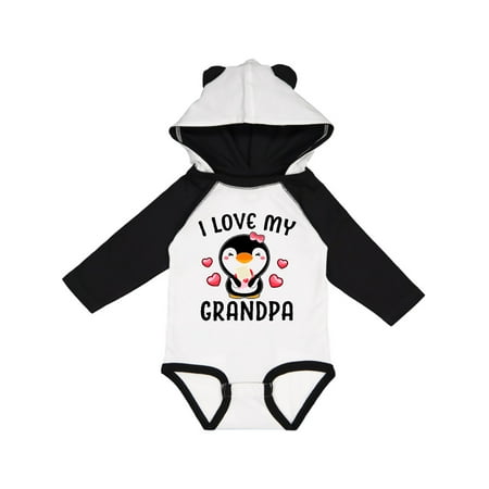 

Inktastic I Love My Grandpa with Cute Penguin and Hearts Gift Baby Girl Long Sleeve Bodysuit