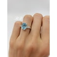 thumbnail image 4 of 10x8MM or 12x10mm Oval Light Blue CZ Three Stone Engagement Ring, 5A Quality Cubic Zirconia, Sterling Silver,, 4 of 4
