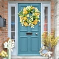 thumbnail image 2 of Artificial Hydrangea Candle Rings Wreaths 3.5 inch Center Eucalyptus Leaves Wreaths Small Boho Wreath Pillar Candle Holder for Easter Wedding Home Door Tabletop Decoration, 1Pc(Orange,3.5x3.5"), 2 of 9