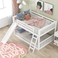 thumbnail image 3 of Tcbosik Floor Bunk Bed Full Over Full Size with Convertible Slide & Ladder, Wood Bed Frame for Bedroom, Space Saving, White, 3 of 9