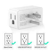 HITRENDS 3-Pack Multi Plug Outlet, 3 Outlet Wall Expander, 15A Outlet Splitter for Living Rooms and Bedrooms