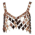 thumbnail image 2 of Sequined Crop Top Sleeveles Sparkly Glitter Tank Tops for Halloween Dance, 2 of 8