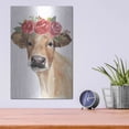 thumbnail image 4 of Luxe Metal Art 'Flowered Cow II' by Annie Warren, Metal Wall Art, 12"x16", 4 of 9