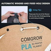 Comgrow PLA 3D Printer Filament, 1.75mm, 6KG Spool, Accuracy +/- 0.02 mm, Black, White, Grey, Red, Blue, Yellow