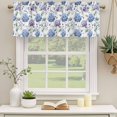 thumbnail image 2 of Blue Purple Spring Floral Curtain Valances for Windows, Kitchen Valance Window Treatments Panel 2 Pack, Summer Eucalyptus Leaves Rod Pocket Short Curtains for Bathroom Bedroom 42 x 12 Inch, 2 of 8