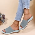 thumbnail image 6 of Willtoo Women's Slides Elastic Band Wide Width Wedge Casual Summer Sandals Flats Comfortable Orthopedic Slipper, 6 of 6
