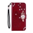 thumbnail image 2 of Feishell Samsung A13 Case 5G Owl Pattern Glitter Sparkly Gems Shockproof PU Leather Wallet Cover Flip Stand Card Slots Magnetic Diamond Bling Folio Case for Samsung Galaxy A13 5G, Winered, 2 of 7