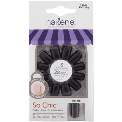 SO CHIC SHORT NAILS BLK CHERRY