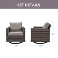 thumbnail image 7 of PARKWELL Outdoor Swivel Glider Chair, Patio Swivel Rocking Lounge Chair with Gray Cushions for Balcony Patio, Gray Wicker, 7 of 7