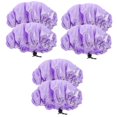 thumbnail image 1 of Paquete de 6 gorros de ducha de satén para mujer, forro de satén que reduce el encrespamiento, gorros grandes para proteger el cabello rizado., 1 of 5