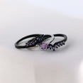 thumbnail image 4 of GY 3pcs Black Gold Plated Purple 1CT CZ Women Wedding Ring Sets for Woman Engagement Ring, 4 of 6