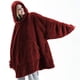 thumbnail image 1 of Sudadera con capucha de gran tamaño para hombre y mujer, manta de lana gruesa con mangas, ropa de dormir para invierno, 1 of 3