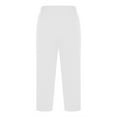 thumbnail image 6 of Miluxas Capri Pants for Women High Waisted Pull On Elastic Waist Dressy Casual Stretchy Capris Trousers Pants White XL(XL), 6 of 7