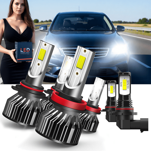 LED Headlight Bulb For 2006-2009 Toyota 4Runner,9005 High Beam,H11 Low Beam,9145 Fog Light Bulb，Plug and Play，High Brightness LED Bulbs，Pack of 6