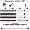thumbnail image 6 of OLV Adjustable Single Curtain Rod 1" for Windows Heavy Duty 30-60” with Netted Texture Finials,Antique Bronze, 6 of 8