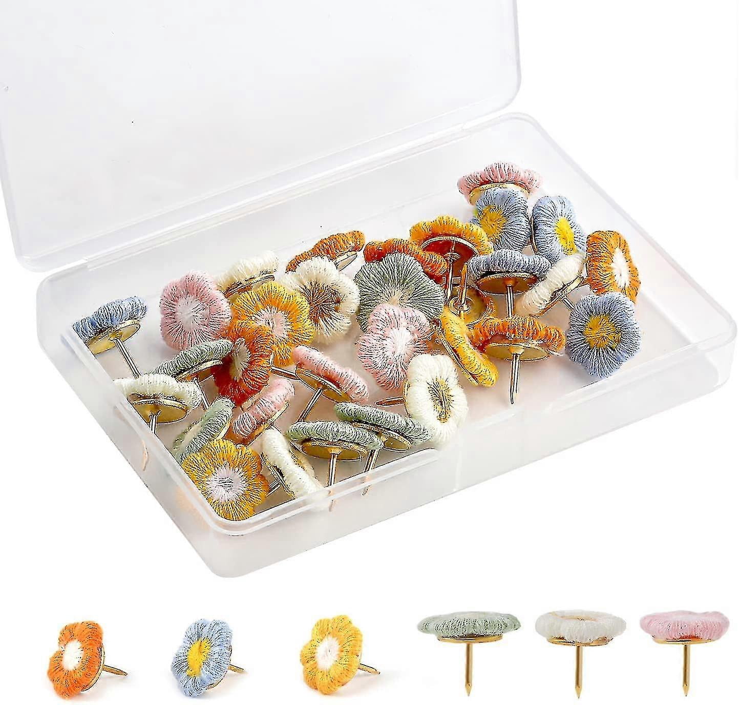 100 Piezas/caja  Chinchetas De Flores Transparentes Para Colgar En La Pared Chinchetas Decorativas Bonitas Para Tablero De Corcho