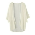 thumbnail image 4 of Womens Solid Elegant Puff Sleeve Chiffon Cardigan Loose Cover Up Casual Blouse Tops Spf Shirts for Women Long Sleeve Uv Protection Shirts for Women, 4 of 4