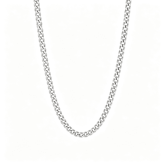 DESIGNICE 5Mm Cuban Link Chains for Men, Silver Stainless Steel Necklace Chain, Neck Chains for Men, Mens Necklace 20in Silver Men'S Necklaces