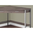 thumbnail image 2 of Contemporary Home Living 42" Taupe Brown and Silver L-Shaped Contemporary Computer Desk, 2 of 4