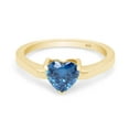thumbnail image 3 of AFFY Heart Shape Simulated Blue Sapphire Solitaire Engagement Ring 14k Yellow Gold Over Sterling Silver (1 Cttw)-6.5, 3 of 7
