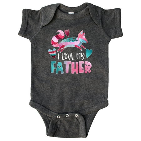 

Inktastic I Love My Father Pink and Blue Fox with Hearts Gift Baby Boy or Baby Girl Bodysuit