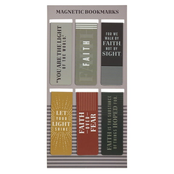Christian Art Gifts Inspirational Magnetic Bookmark Pagemarker Set for Men & Women, 7.2 x .8 x .04 (Hardcover), Color: Gray.