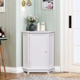thumbnail image 3 of ANTSKU Corner Cabinet with Door, Corner Bathroom Storage Cabinet with Removable Shelves, Bathroom Floor Corner Cabinet for Kitchen, Bathroom, Living Room (White), 3 of 8