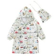 thumbnail image 2 of ATOGUTA Raincoats for Children Cute Print Rainwear Children Raincoat Waterpoof Rain Hooded Jackets Coat White, Sizes 3T-12, 2 of 5