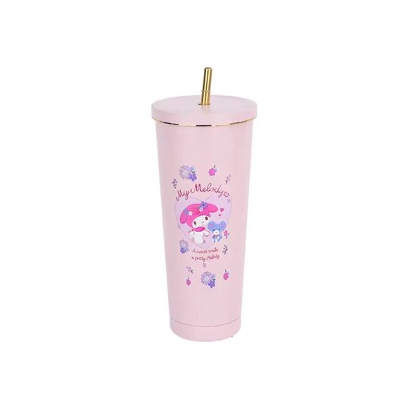 Hello Kitty Straw Cup Sequin Glitter Cup Sanrio Anime 750Ml Colorful Coffee Juice Cup Simple Outdoor Portable Cute Gift