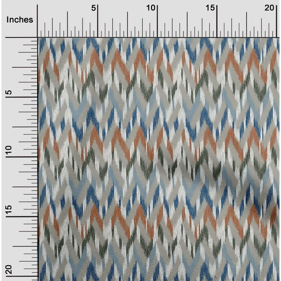 oneOone Cotton Cambric Fabric Chevron Ikat Decor Fabric Printed BTY 56 Inch Wide