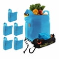 thumbnail image 1 of Sturdy Reusable Grocery Bags Foldable And Washable - Made From Ripstop Nylon Hold 50Lbs - Designed In Usa Reusable Shopping Bags Inside A Compact Pod With Carry Clip - 5 Pack In Blue, 1 of 10