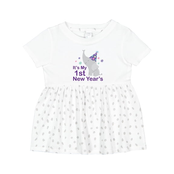 Inktastic It's My 1st New Year's Elephant Girls Baby Dress