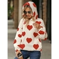 thumbnail image 5 of KelaJuan Women's Fuzzy Fleece Hoodies Valentine's Day Sweatshirts Heart Print Casual Long Sleeves Shaggy Sherpa Pullovers, 5 of 6