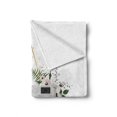 thumbnail image 2 of Camera Soft Flannel Fleece Throw Blanket, Vintage Recording Machine Flowers Leaf Bouquet Wedding Bridal Theme, Cozy Plush for Indoor and Outdoor Use, 50" x 70", Rose Forest Green Grey, by Ambesonne, 2 of 6