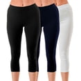 thumbnail image 3 of 3 Pack Women's High Waisted Capri Jegging Stretch Jean Style Capris Size S -3XL Inseam 19", 3 of 7