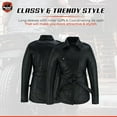 thumbnail image 3 of Daniel Smart Women Motorcycle Leather Jacket Wind Resistant Dyed Leather Jacket with long sleeves Inner Cuffs and Pockets, 3 of 6