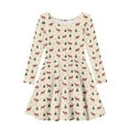thumbnail image 4 of DISNIMO Christmas Tree Dress Girls Reindeer Christmas Dress Girl Long Sleeve Midi Dress Children Dress Girls Size 11-12 Girls Clothes Dresses Cute for Kids Long Sleeve Skater Dress Girls Crew Neck, 4 of 6