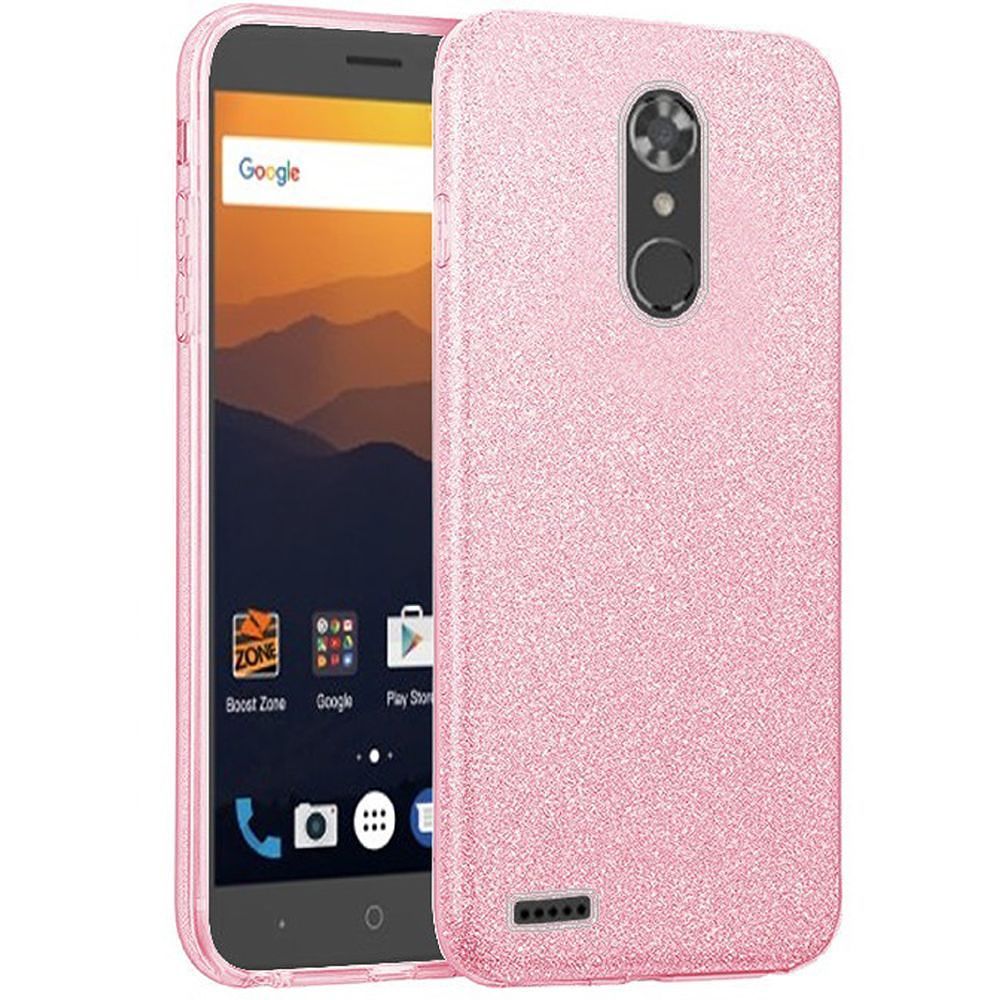 ZTE Max XL phone case, by Insten Hybrid Glitter PC/TPU Transparent Case