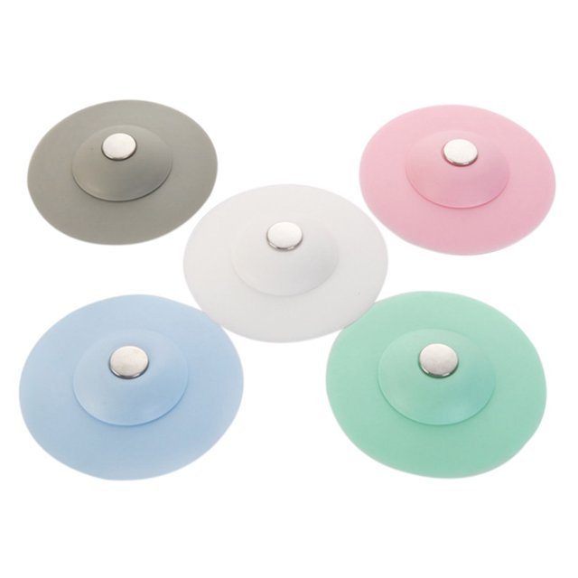 Hugtrwg 5 Uds Push Piso Drenaje Silicona Fregadero Colador Desodorante Tapón para Bañera
